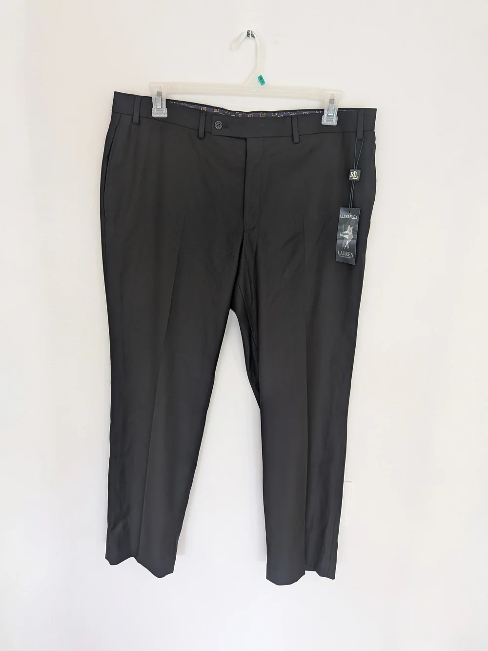 NWT Lauren Ralph Lauren UltraFlex Black Dress Pants 38x30 Stretch Trousers